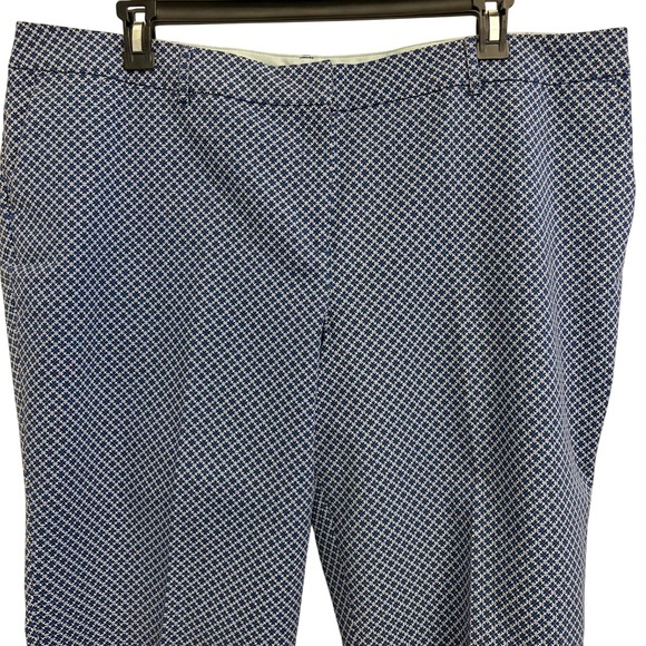 Mercer & Madison Blue and White Pattern Crop Casual Work Pants Size 20W - Picture 2 of 14